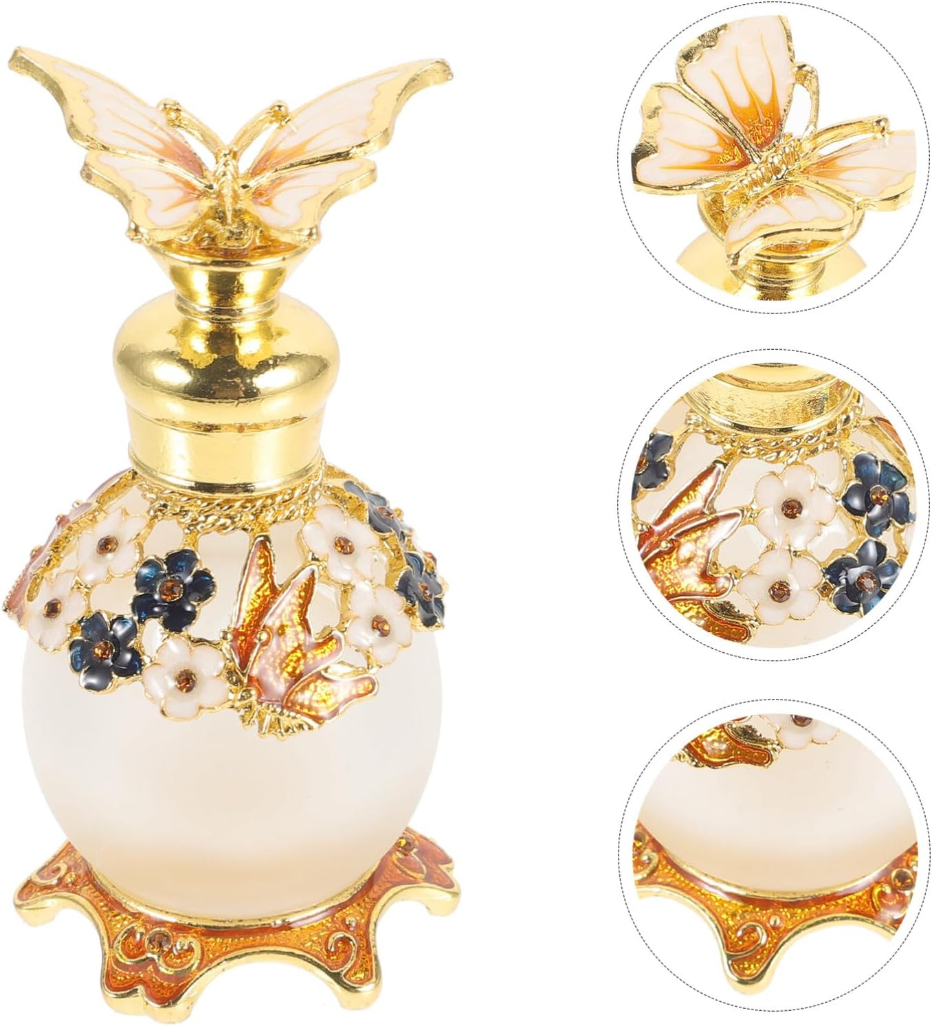 TEHAUX Vintage Butterfly Perfume Bottle Middle Eastern Style Empty Essential Oil Bottle for Sample Refillable Use