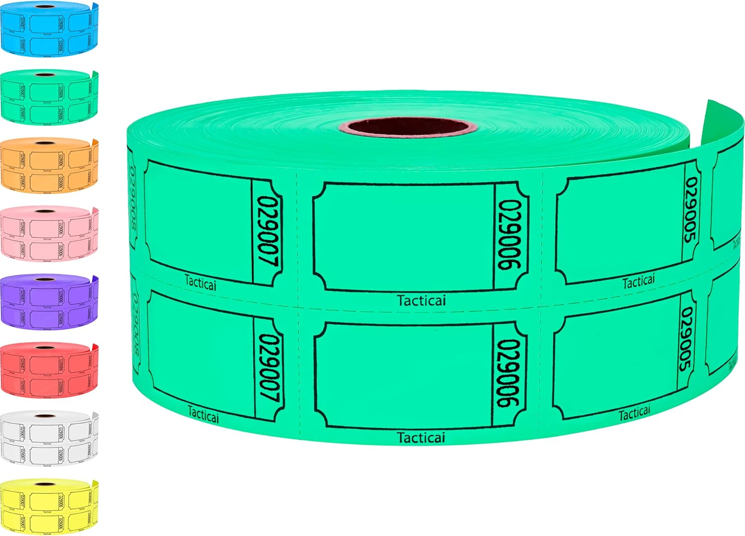 1000 Tacticai Raffle Tickets, Blue (1 of 8 Colors), Double Roll, Ticket for Events, Entry, Class Reward, Fundraiser & Prizes image number 3