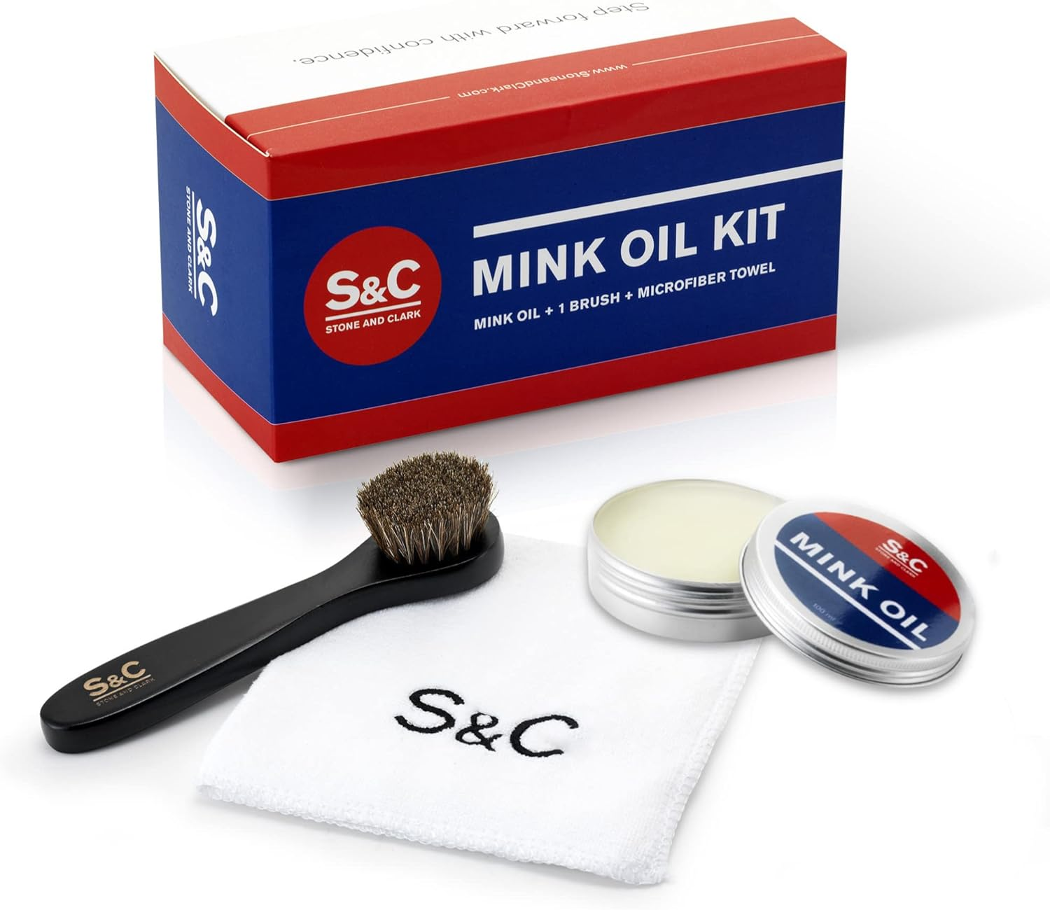 Stone and Clark Mink Oil for Leather Boots, 3.5 Oz. with Horsehair Shoe Polish Applicator & Cloth - Leather Conditioner & Protector, Waterproofing for Boot, Belt, Saddle, Baseball Glove, Purse, Bag&hellip; image number 4