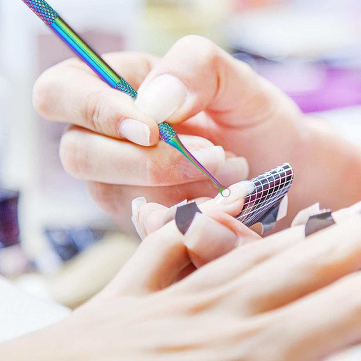 2Pcs Cuticle Remover, Pre-Treatment Dual Ended Cuticle Pusher with Loop, Portable Professional Stainless Steel Nail Tool for Salon & Home Use, Remover, Pusher image number 4