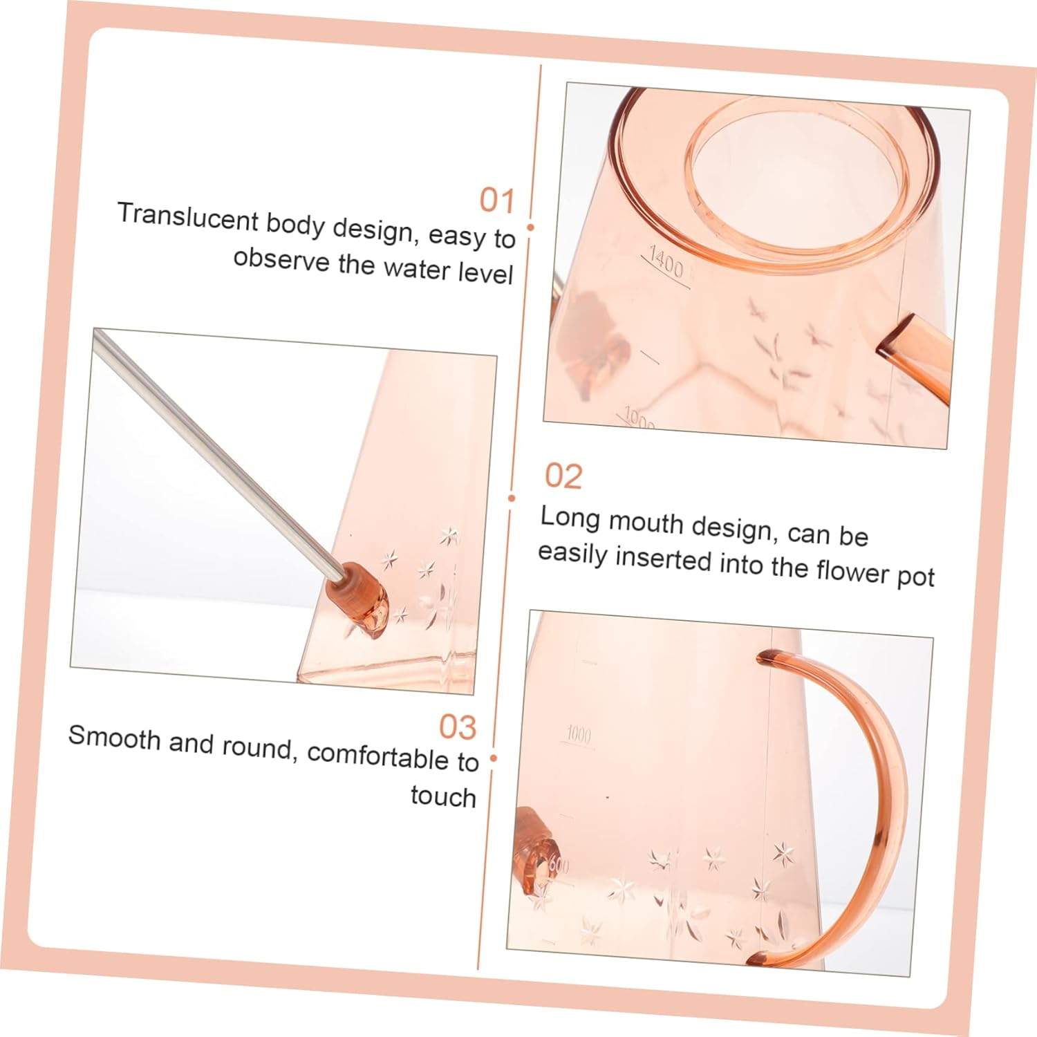 Garden Watering Can Long Spout Indoor Outdoor Succulent and Houseplant Care image number 1