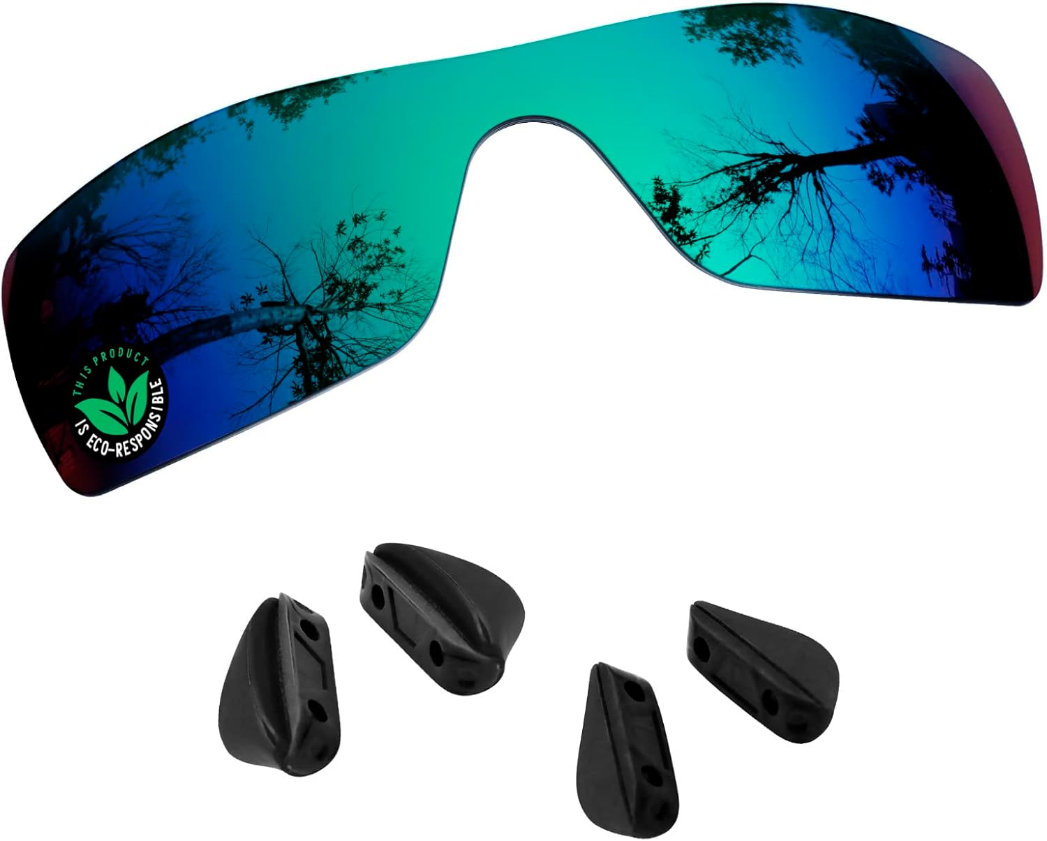 Raydi Polycarbonate Replacement Lenses & Nosepads for Oakley Ridgeline OO9419 Sunglasses
