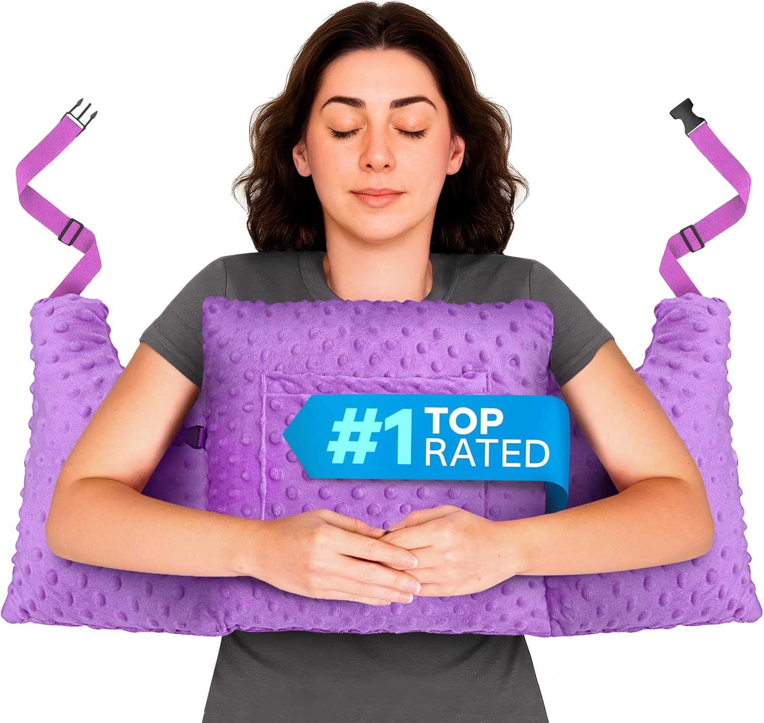 Zomaple Post Mastectomy Pillow, Lavender &ndash; Gentle Chest Protection for Sleep & Car Rides &ndash; Reduces Underarm Pressure, Cushions Everyday Bumps & Helps You Relax &ndash; Pillow for Mastectomy Recovery Support