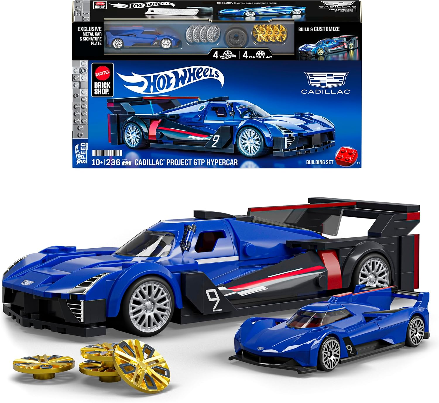 ​Mattel Brick Shop Hot Wheels Speed Series Building Set, Maserati MC20 with 250 Pieces, Realistic Details and Custom Decals, Adult Collectors and Kids Ages 10+