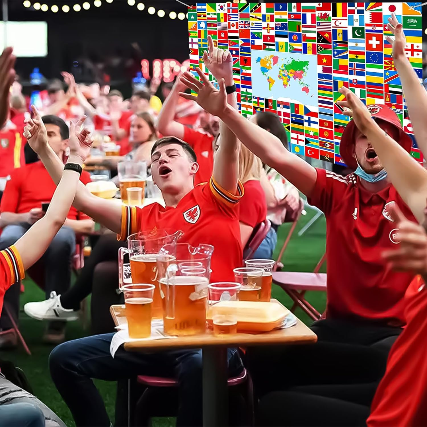 CHEUNGHAO World Flag Banner International Flags Banner Country Flags Banner Backdrop Decoration with Brass Grommets image number 5