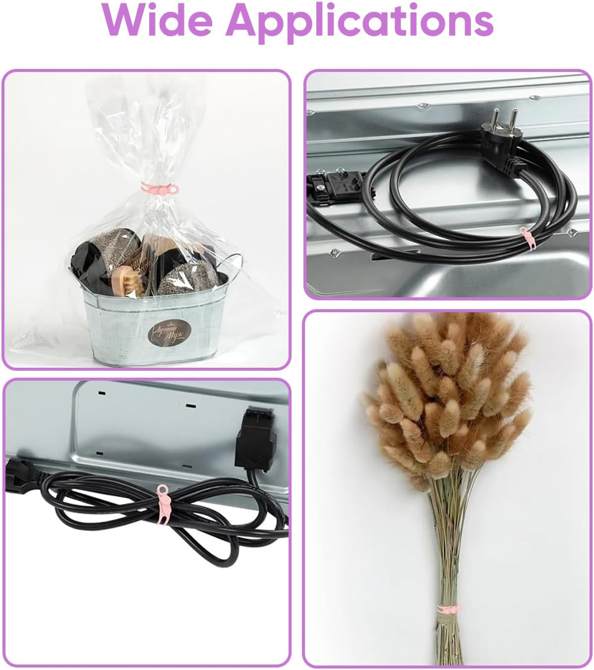 Silicone Cable Ties 7 Colors 14Pcs Cord Organizer for Cable Management 8Cm Reusable Cable Organizer Electronic Accessories for Earphone, Phone Charger, Mouse, Audio, Computer image number 5