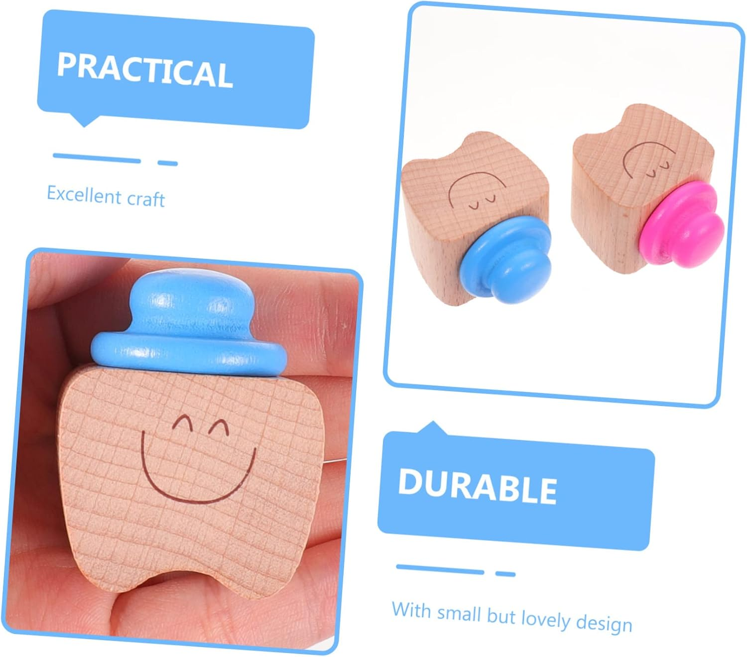 4Pcs Keepsake Organizer Wooden Tooth Holders for First Tooth Storage Durable Supplies Unique Present for Shower Birthday image number 5
