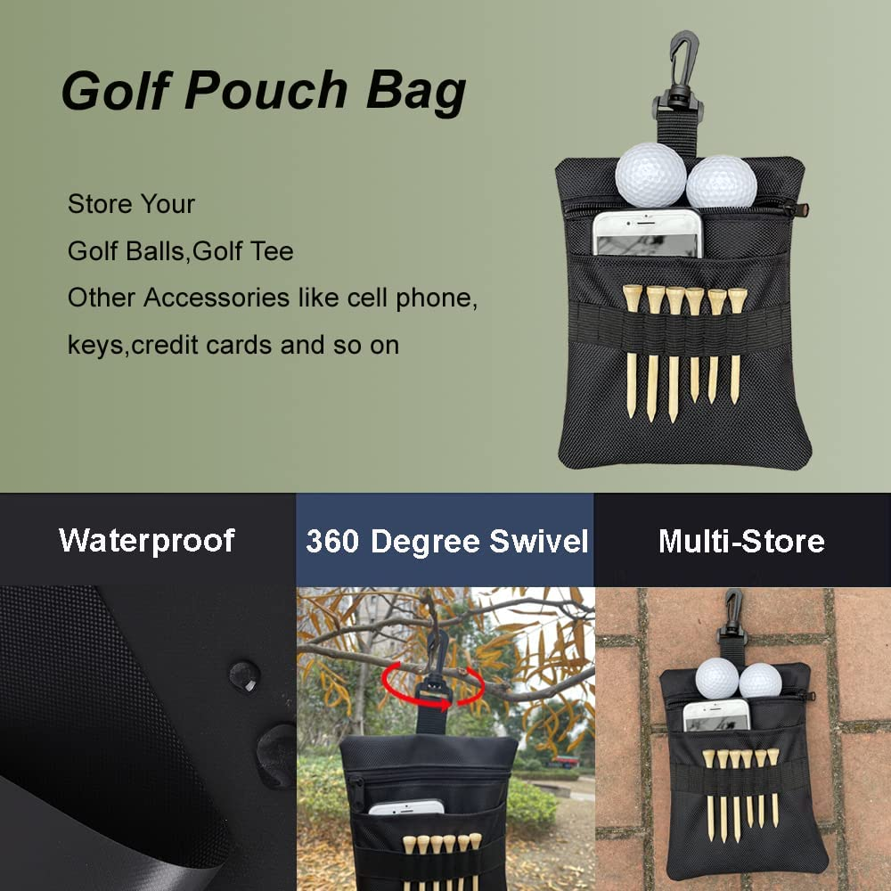 CORECISE Golf Tee Pouch Bag,Zipper Golf Ball Bag,Golf Accessory Pouch,Golf Accessories for Men image number 5