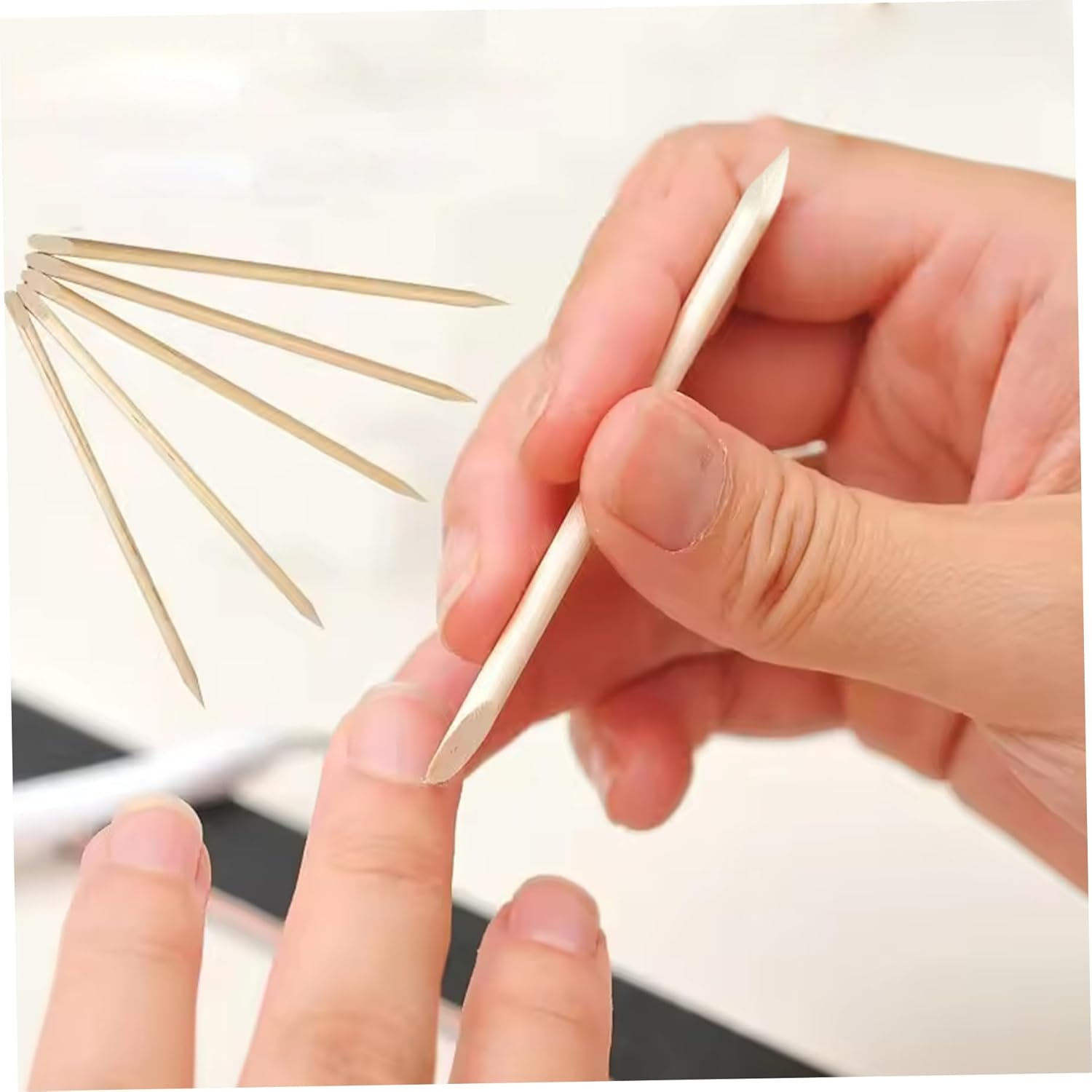 100 Roots Orange Sticks for Nails 3 Inch Smooth and Thornless Wood Nail Sticks Double Sided Multi Functional Cuticle Pusher Tool for Manicure Pedicure Cuticle Pusher image number 1