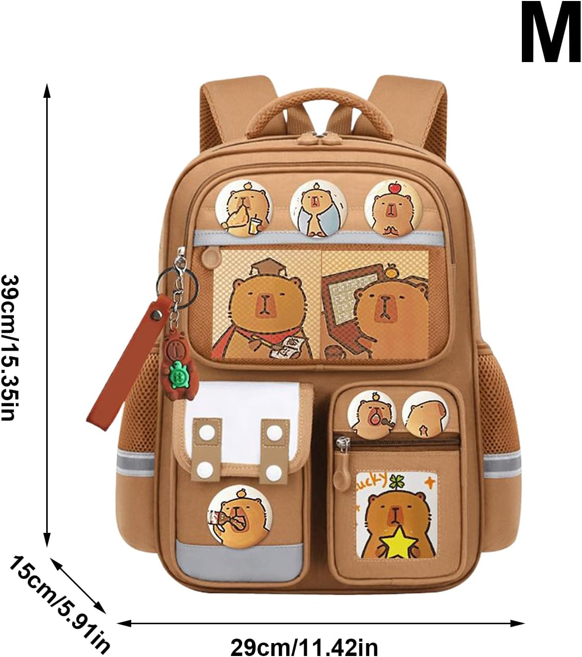 Stibtmr Capybara School Bag | Backpack Capybara Girl - Cartoon Laptop Bag Travel Leisure for Outdoor Camping Birthday Outing - M image number 6