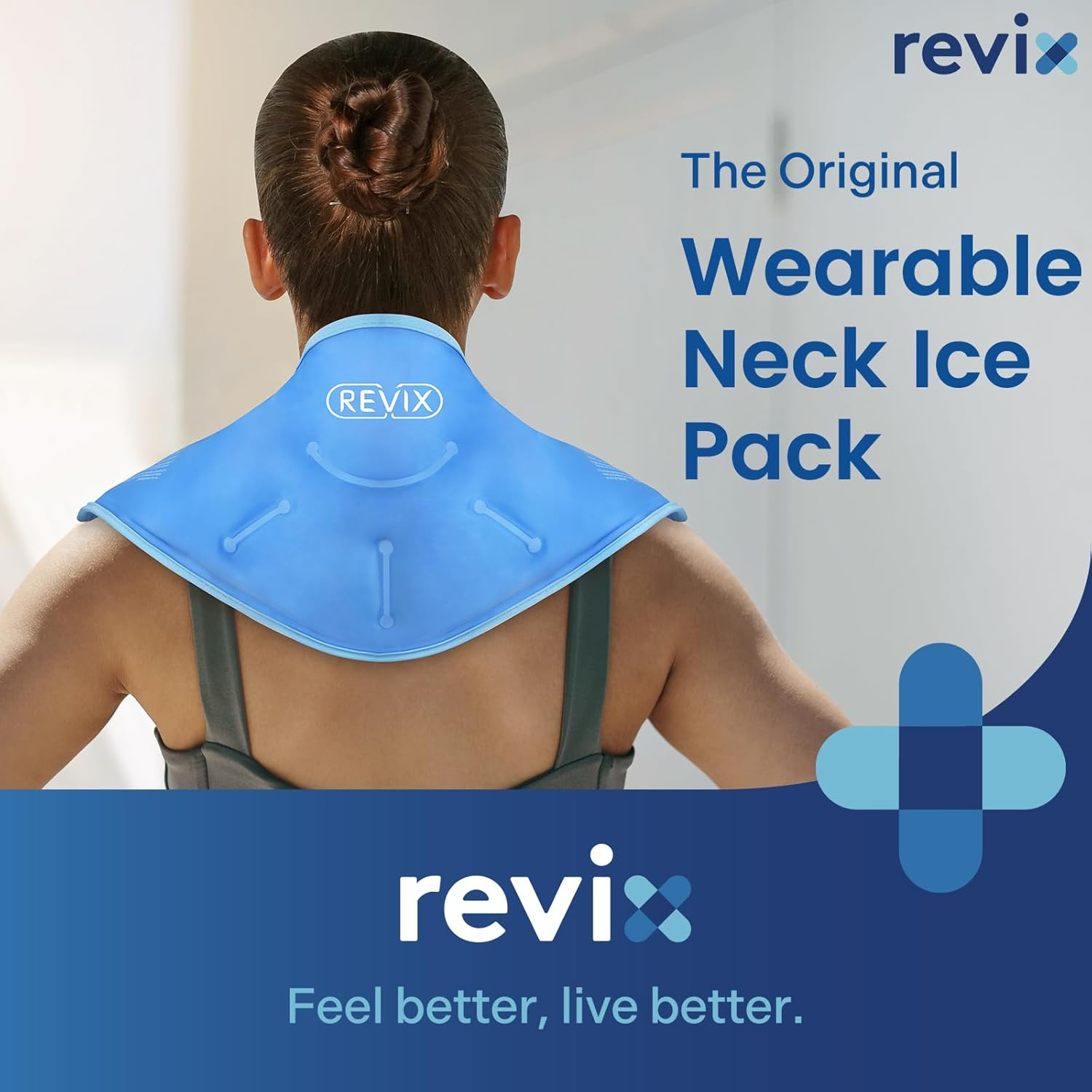 REVIX XL Neck Ice Pack for Injuries Reusable Gel Neck Ice Wrap for Pain Relief, Hot and Cold Compress for Chronic Pain, Sports Injury and Cervical Surgery Recovery, Soft Plush Lining Neck Cold Pack image number 5