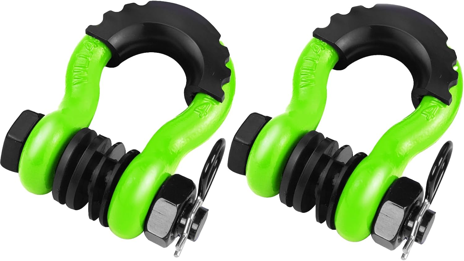 AMBULL Shackles 3/4 Inch D Ring Shackle (2 Pack) 41,850Lb Break Strength with 7/8 Inch Pin, Isolator and Washer Kits for Use with Tow Strap, Winch, Off-Road Jeep Truck Vehicle Recovery, Red