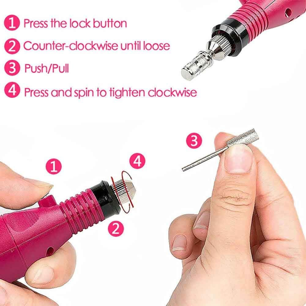 Nail Lamp USB Polisher Nail Pen Nail Jewelry Set, Manicure Set Nail Dryer Light Electric Drill File Brushes Art Tools,White image number 1