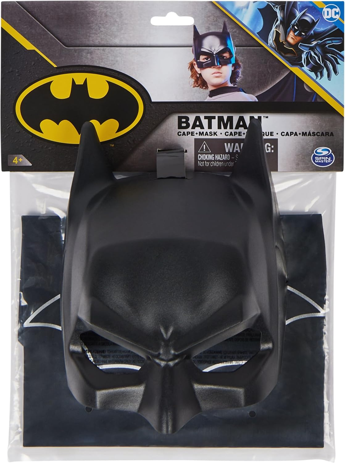 DC Comics, Batman Cape and Mask Set, Super Hero Costume Accessories, Kids&rsquo; Roleplay for Boys and Girls Aged 3+