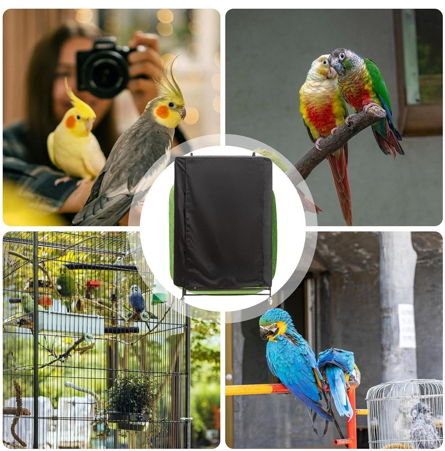 Acunny Bird Cage Covers for Night,Large Bird Cage Cover,Breathable Pet Cage Cover for Birds, Washable Night Bird Cage Covers, image number 4