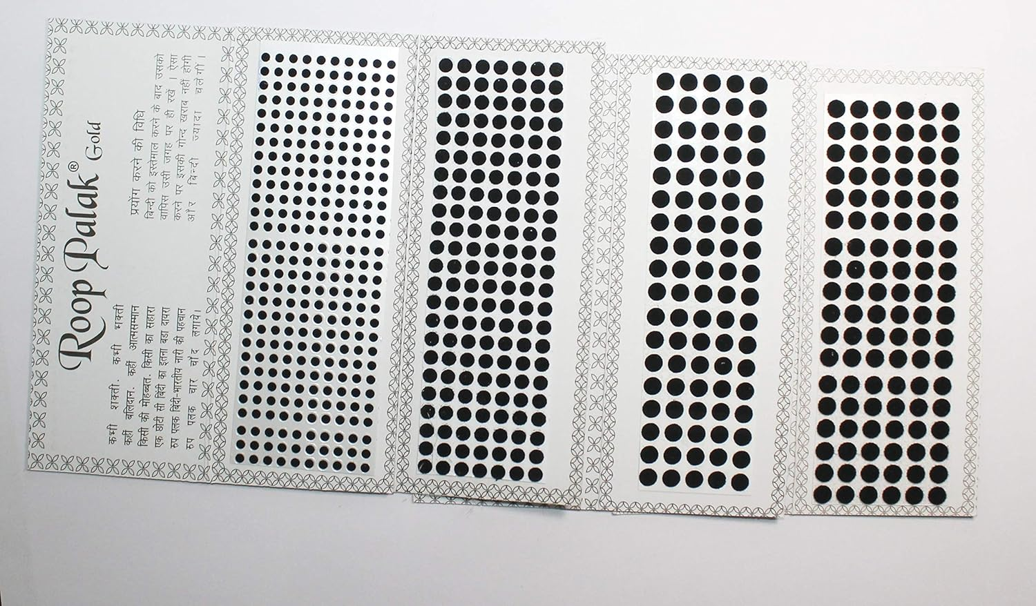 Indianstore4All Color Velvet Dot Bindi Tattoo Stickers Adhesive Body Jewelry Multi Size Indian Daily Use Forehead Bindi round Dot (Black) - Multi Colour image number 5