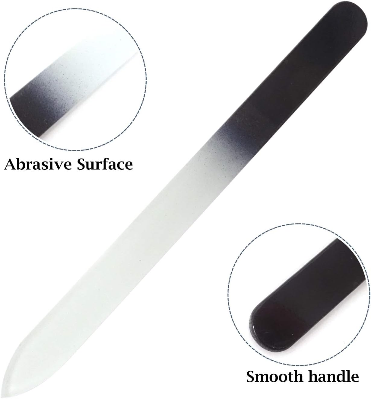 Honbay 6PCS Double Sided Glass Fingernail Files Nail File Buffers with Plastic Protective Case for Women Men image number 3