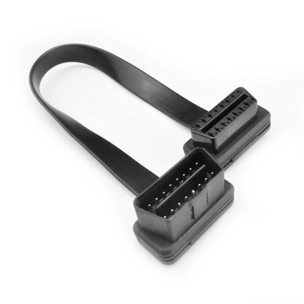 Ikkegol 1Feet/30Cm Car OBD 2 II 16 Pin Ultra Flat Noodle Male to Female Extension Cable Cord Adapter 30Cm/12 image number 2