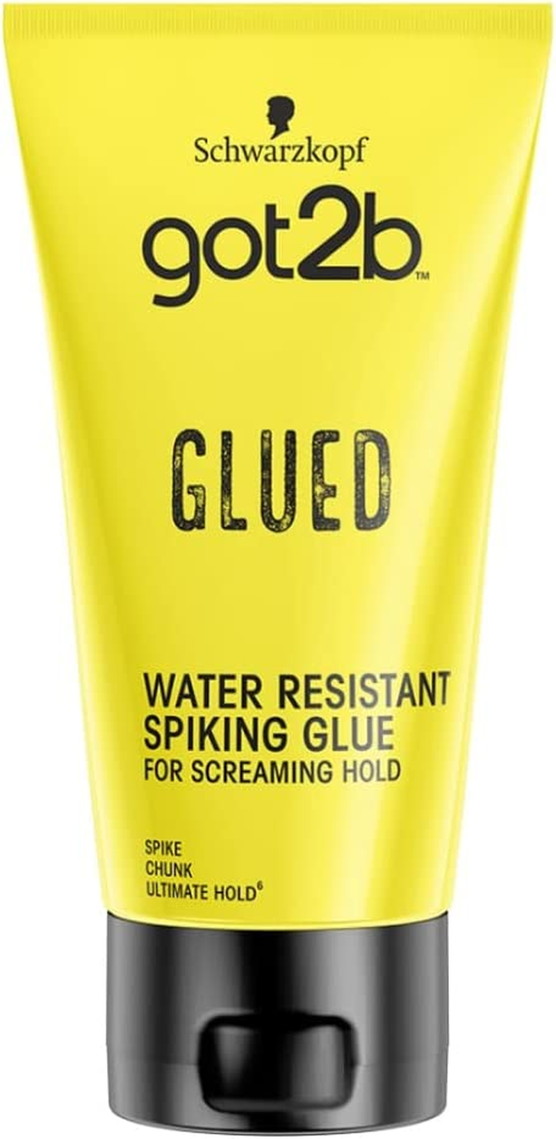 Schwarzkopf Got2B Glued Spiking Glue Hair Gel, Water Resistant, Strong Hold for up to 72 Hours, 150 Ml,Package May Vary