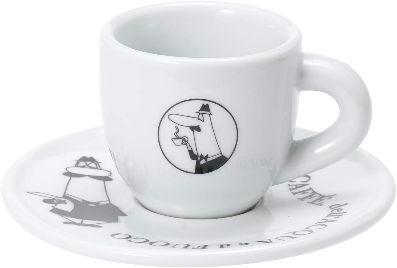 Bialetti Cup & Saucer Uncle Bialetti White Coffee Espresso Cup Set of 4 Y0TZ033 image number 4