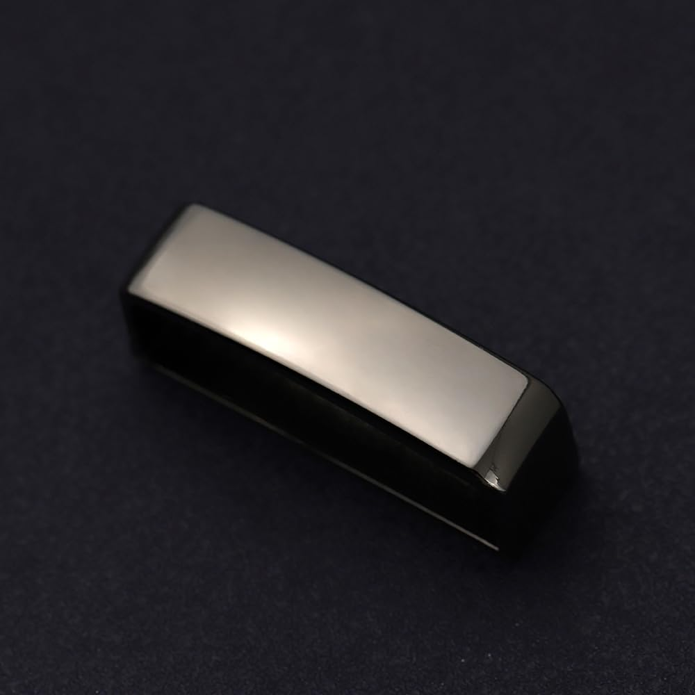 TANJUN 2Pcs Belt Loop Keepers 33Mm-35Mm Metal Loops Anti-Slip Frosted Black Men'S Women'S Buckle Accessories image number 2