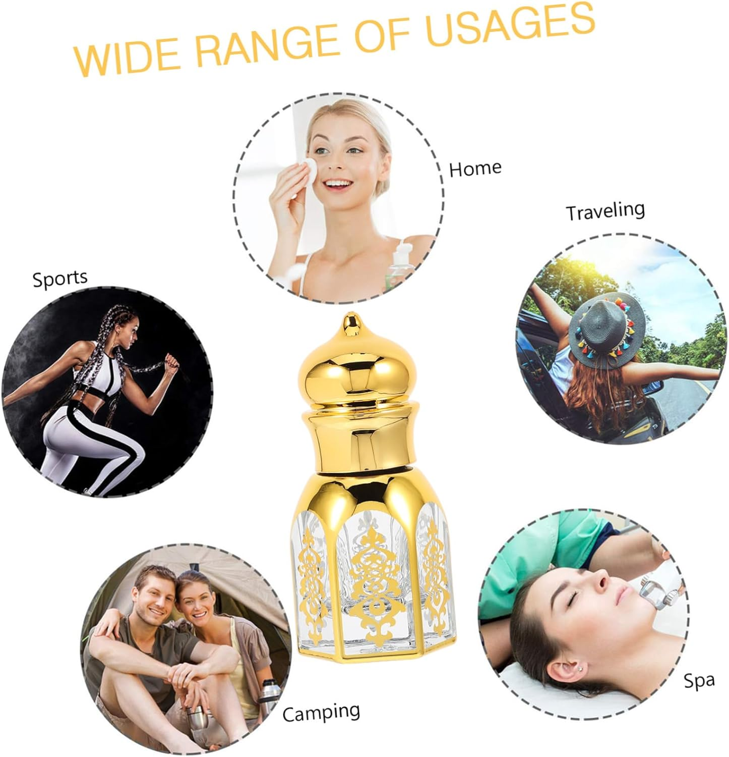 Luxshiny 2Pcs Vintage Style Glass Roller Bottles for Essential Oils Portable Perfume Containers Roller for Easy Application for Travel and Giving image number 1