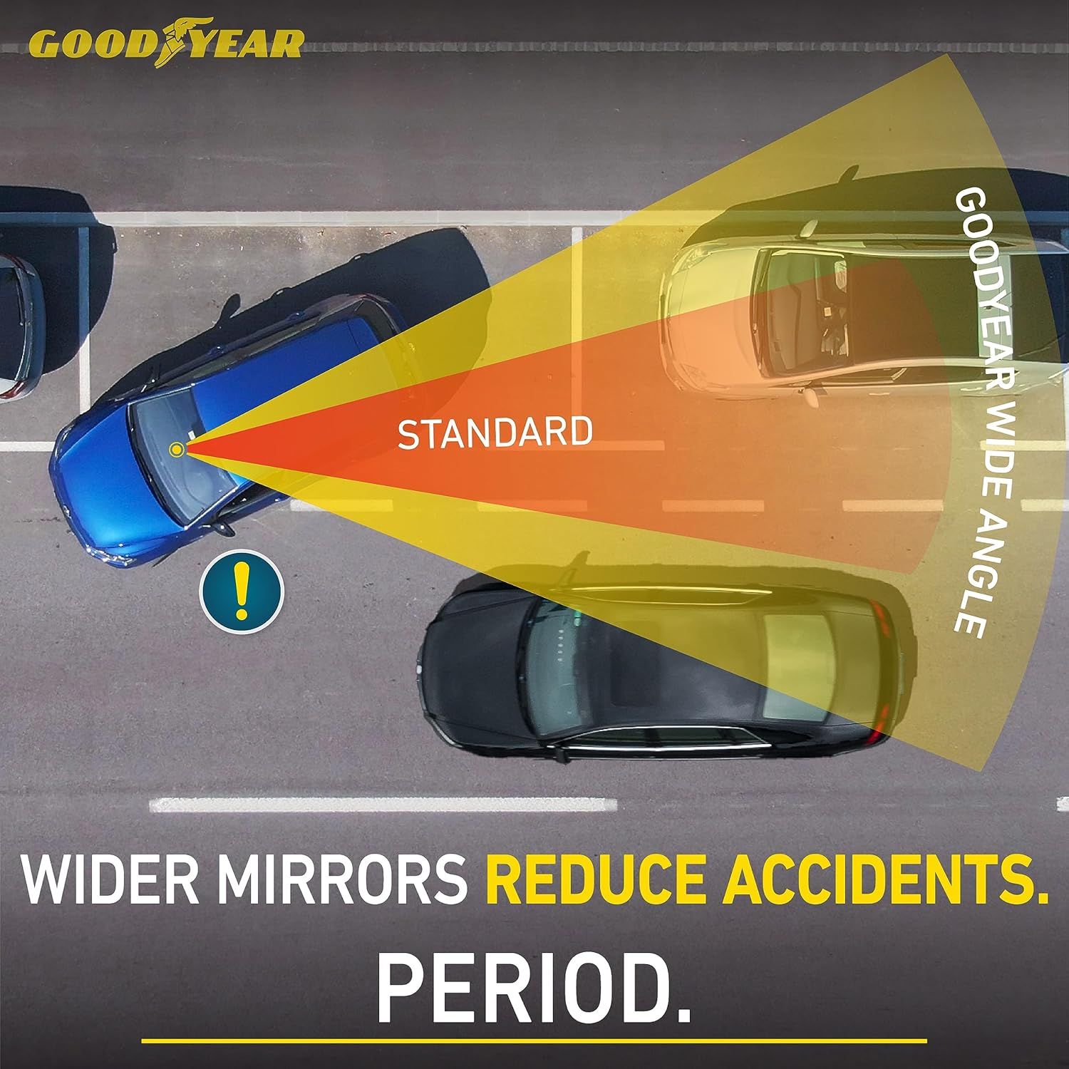 GOODYEAR [SUPER LARGE] 17&rdquo; Panoramic Rear View Mirror for Cars/Suvs, [PROMOTES SAFETY] Helps with PARALLEL PARKING, Fits ALL VEHICLES, Wide Angle Backseat Passenger Viewer, Extra Wide Size image number 3