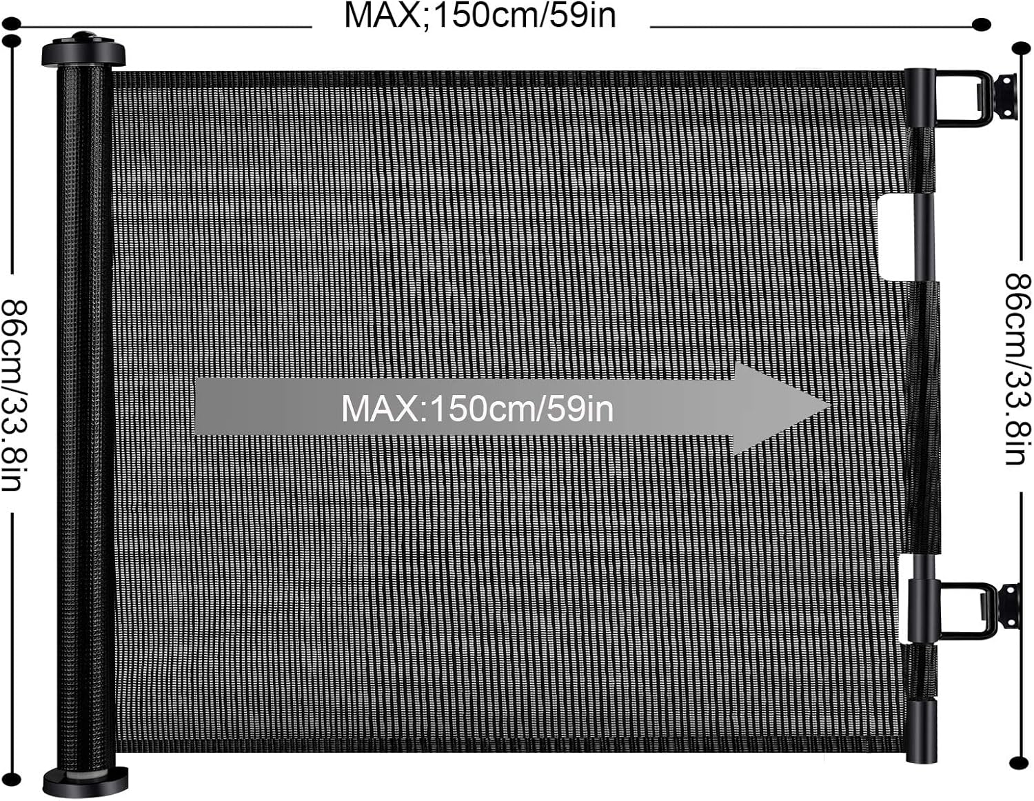 Retractable 1.5M Doorways Hallways Stairs Baby Gate Dog Pet Gate Indoor Outdoor Safety Gates image number 6