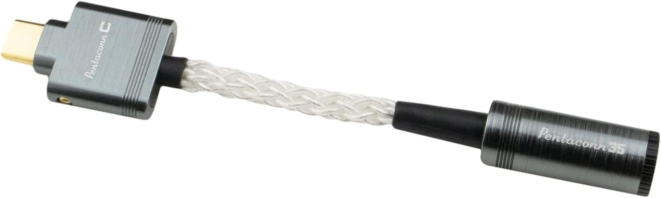 Pentaconn NEH1-21-002 Type-C to 3.5Mm Earphone Jack Converter Cable, Built-In DAC, Pentaconn C, Silver Coated OFC (Oxygen Free Copper) image number 2
