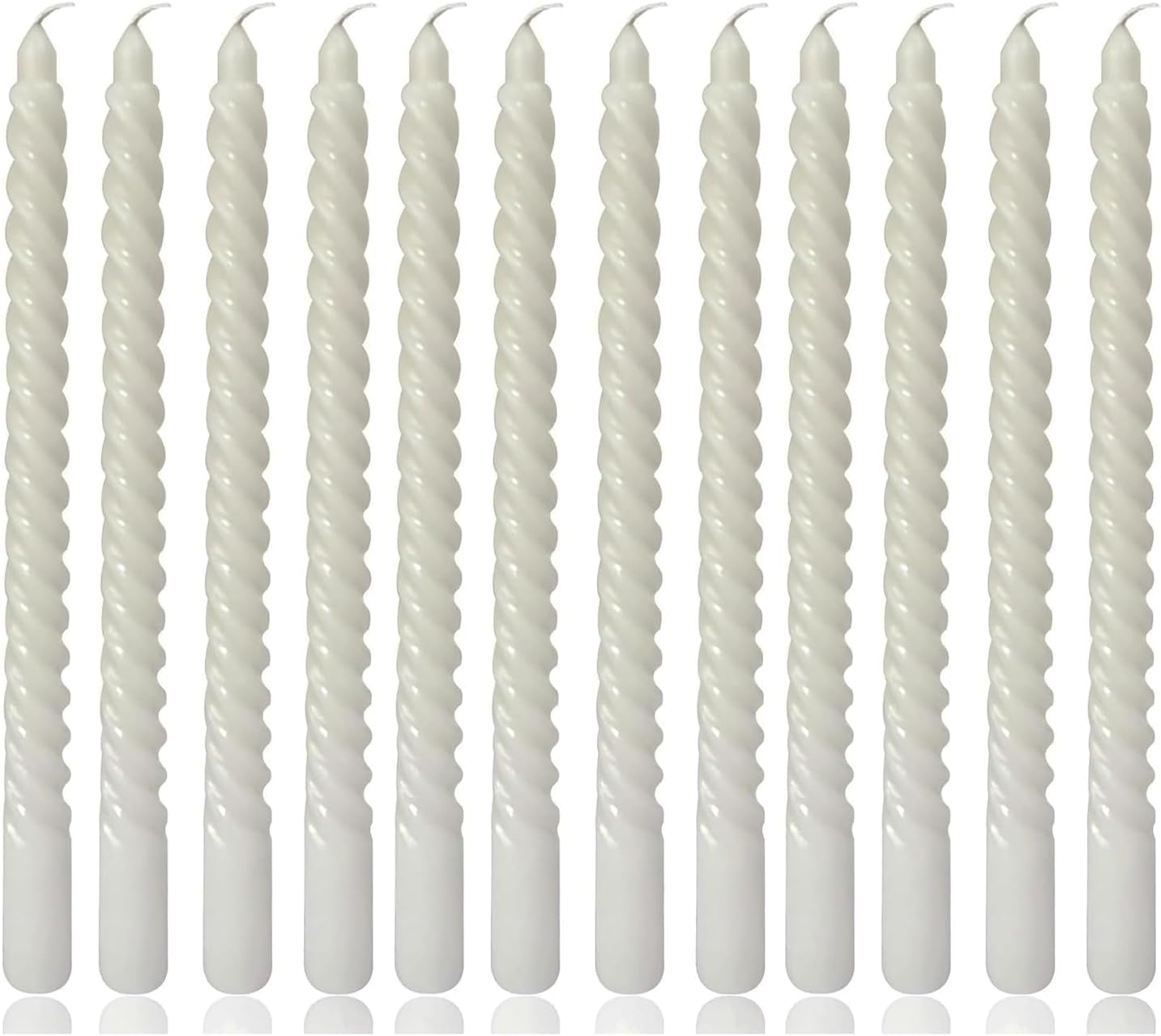 Spiral Taper Candles for Home Decoration, 12 Pack Candles (25Cm / 10 Inch) for Wedding Dinner Party Holiday Birthday Celebration, Dripless and Smokeless (Red)