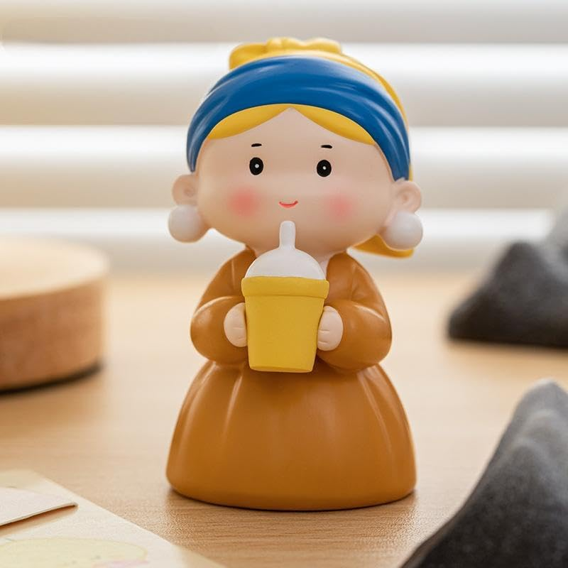 Pearl Girl Statue（Drink）, Wall Art Rack Decoration, Featuring the Famous Painting Pearl Girl Statue, Abstractly Handmade Collectible, Desk, Bookshelf, Coffee Table, Living Room, Bedroom Decoration image number 2