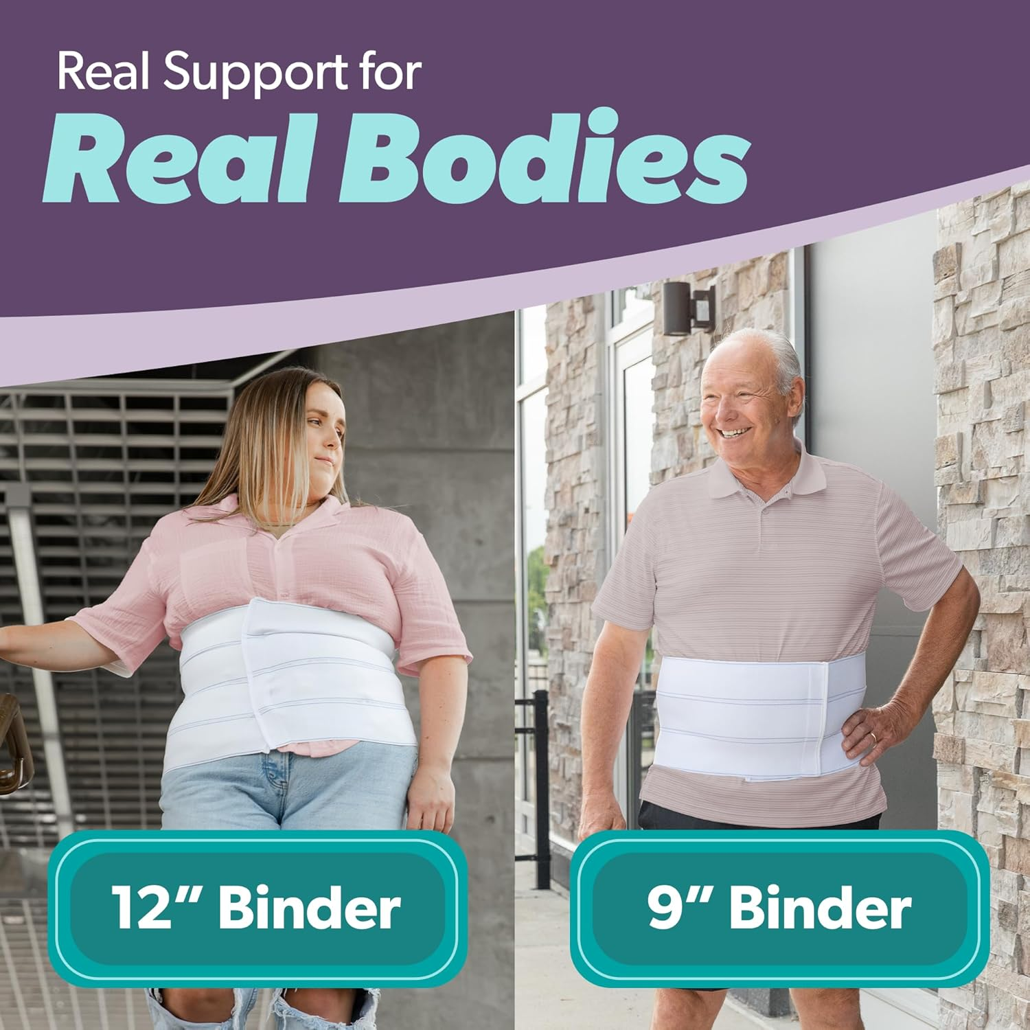 Braceability plus Size Bariatric Abdominal Binder -Fits 120Cm - 160Cm Circumference