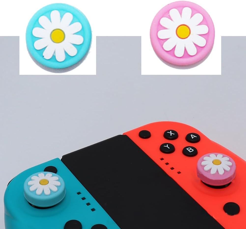 Daisy Joystick Thumb Stick Cap Universal Thumbstick Grip Cover Protective Cap Silicone Lite Button Cap Rocker Cap for Game Machine 8PCS image number 1