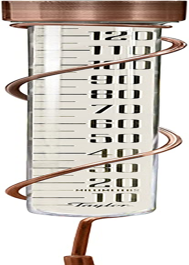 Taylor Precision Products Heritage 27" Tall Glass Rain Gauge, 5" Capacity, Copper image number 1