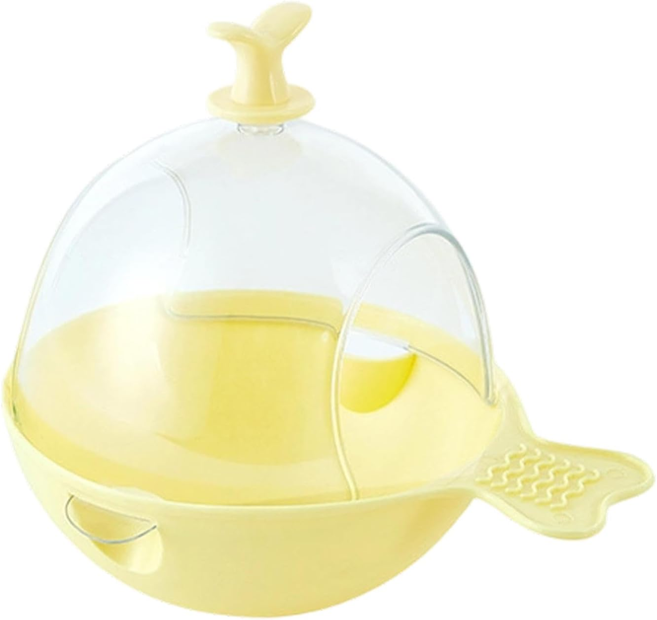 Fewnvwa Bird Bath for Cage, Cage Accessories with Clear View, Spacious Birdhouse, Parakeet Bathing Box for Cockatiels, Lovebirds, Conures, Yellow
