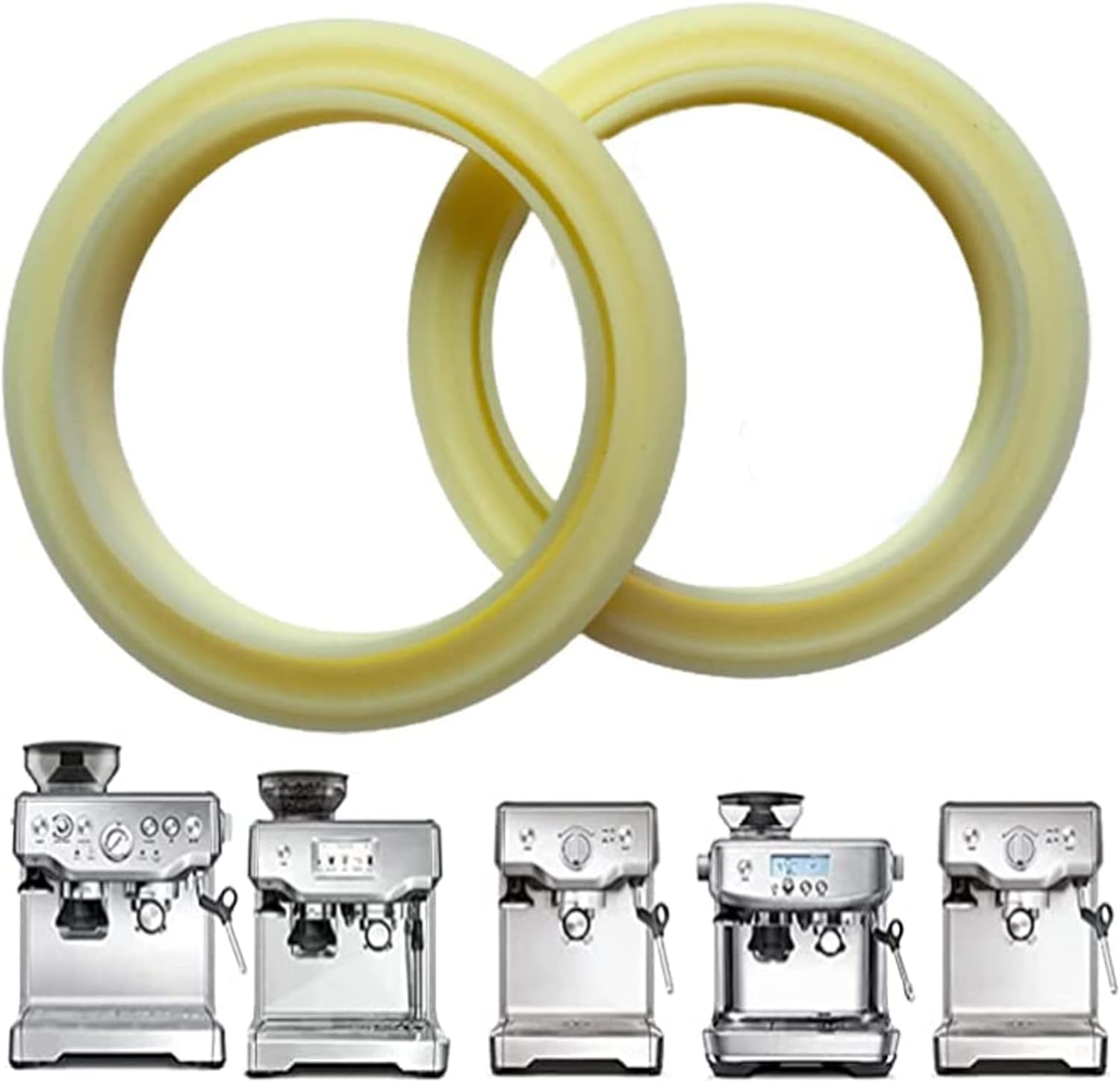 2-Piece Coffee Machine Brewing Head Sealing Gasket, 54Mm Silicone Steam Ring Replacement Parts, Compatible with Breville - BES810 BES840 BES860 BES870 BES860/02.6 SP0001474 image number 3