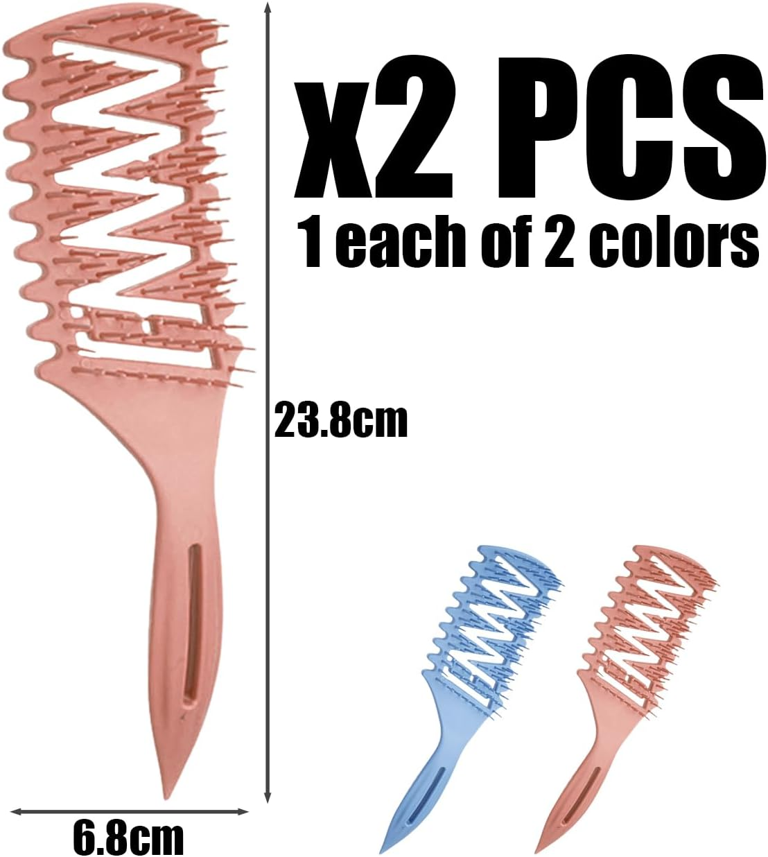 2 Pieces Hollow Hair Comb, Hair Comb, Loose Comb, Hair Accessories, Hair Care Comb, Hair Care Accessories image number 3