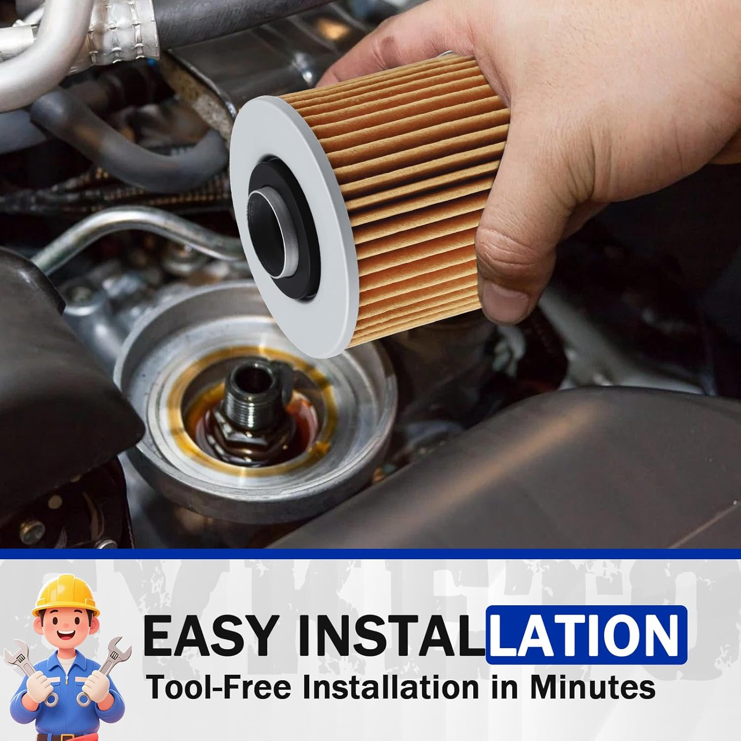 Cyleto 145 Oil Filter for YAMAHA XVS650 XVS 650 V-Star Custom 650 XV250 XV 250 Virago V-Star 249 XVS1100 YFM 700 Raptor YFM 600 Grizzly image number 1