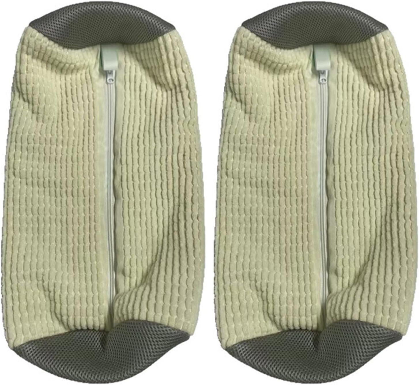 2 Pcs Shoe Washing Bag for Washing Machine, Reusable & Durable Laundry Mesh Bags for Washer & Dryer, Plush Protection for Sneakers, Trainers, Tennis Shoes, Gentle Wash & Dry Delicates (Grey)