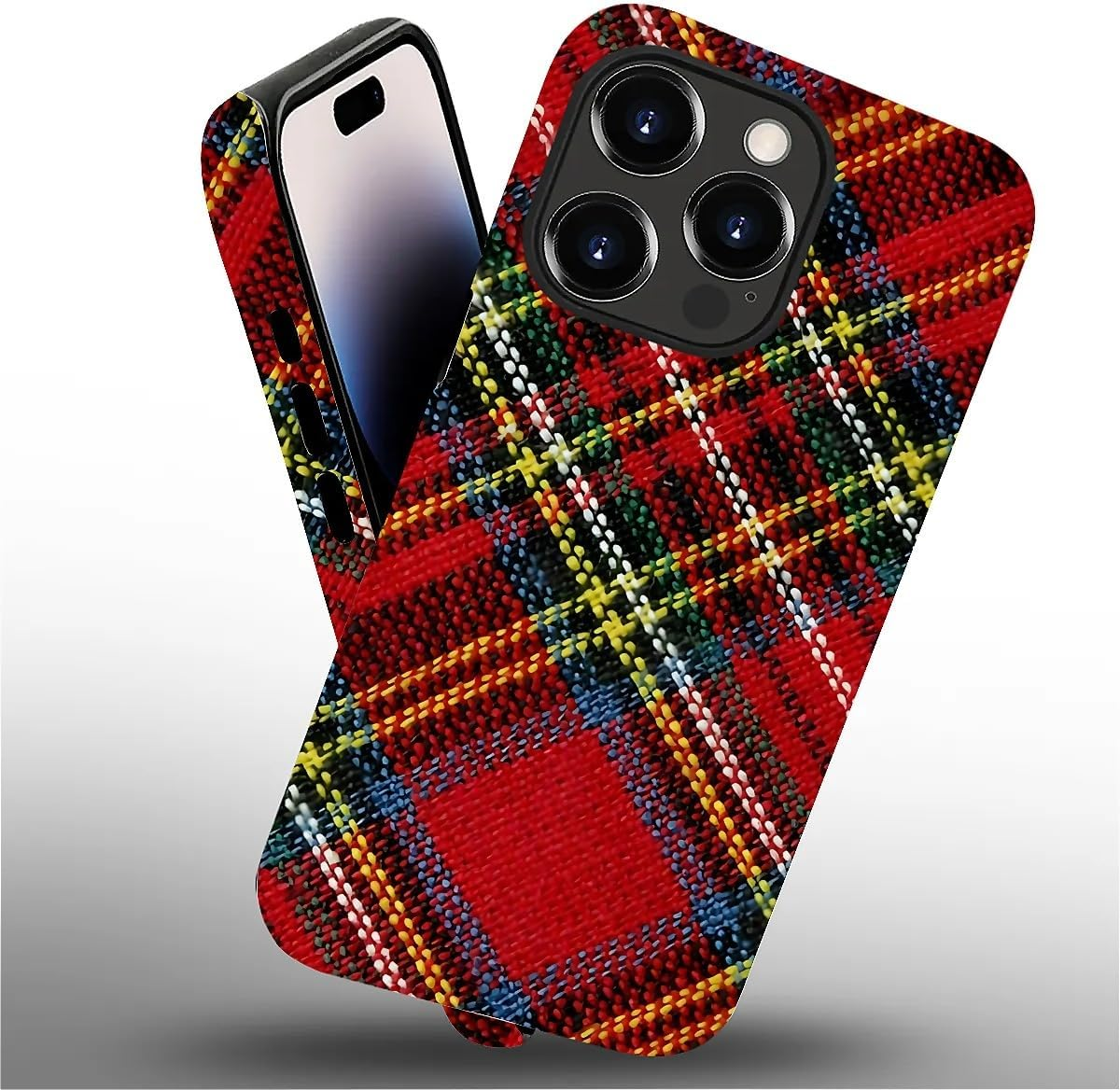 DAIZAG Case Compatible with Iphone 14 Pro Max,Durable Shock Protection Cover for Girl Women,Christmas Tartan Plaid image number 3