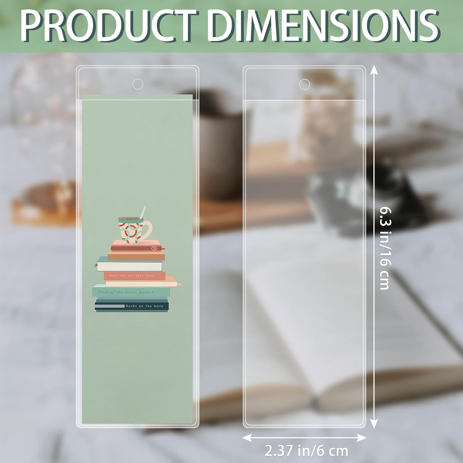 DSYIL Clear Bookmark Sleeves, 200 Pcs Plastic Bookmark Holder, DIY Bookmarks & Photo Strips, 2.37 X 6.3 Inches image number 1