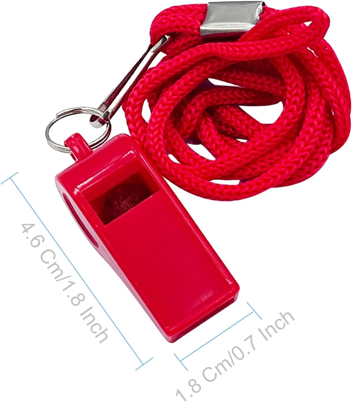 WONAPAD Whistle，2 Packs Plastic Sports Whistles with Lanyard, Loud Crisp Sound Whistle Perfert for Coaches, Referees, Lifeguards