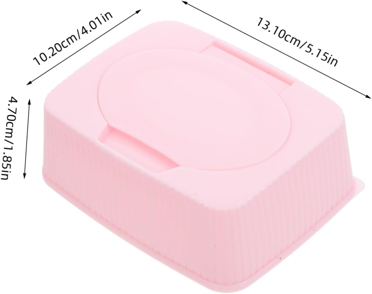 Wet Wipes Storage Box Pink Wipes Holder for Home Nursery Dustproof Portable for Travel image number 4