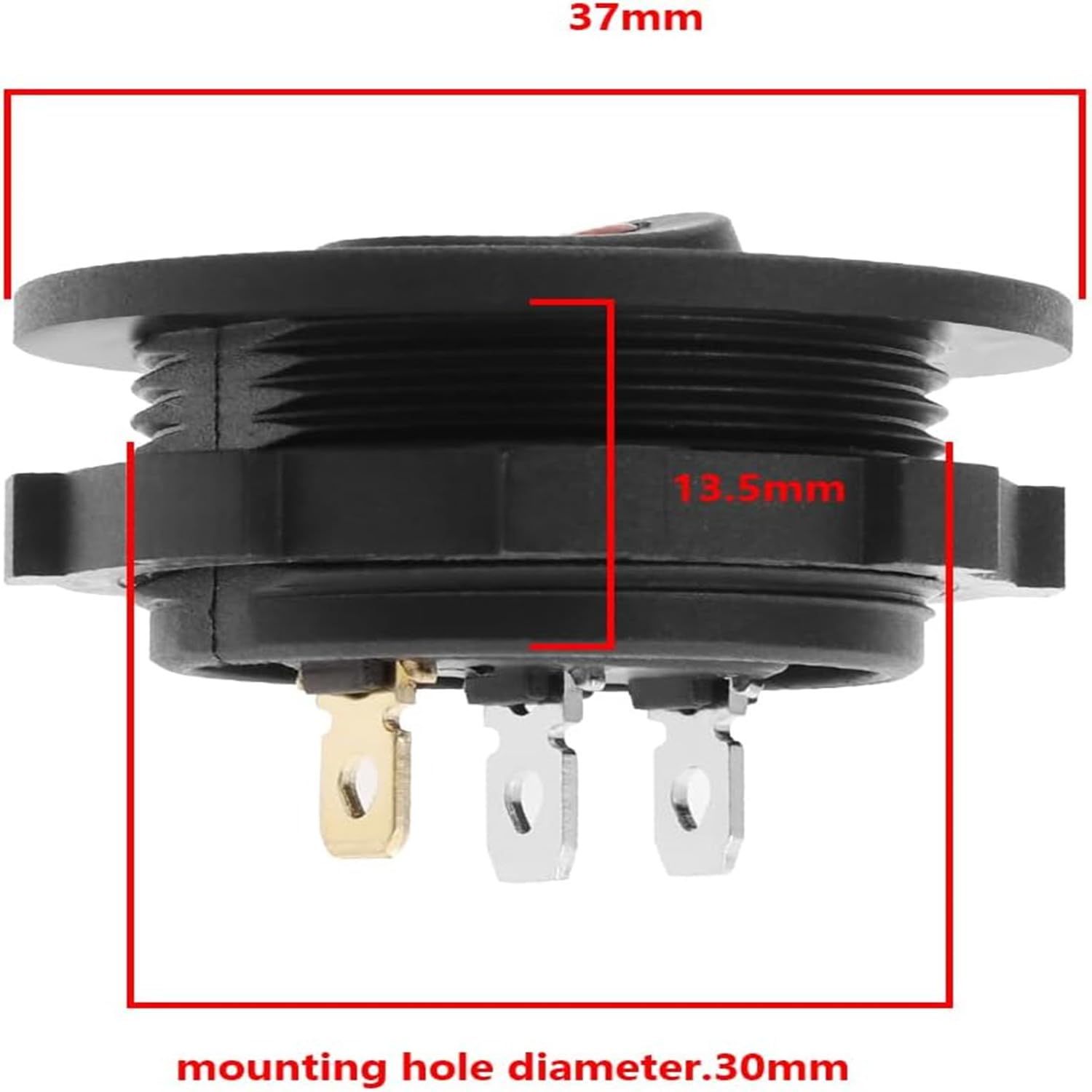 4Pcs Car 3 Pin Control Switch Replacement LED Lighting round Switch - Retrofit Control Switch Accessories for Rvs, Campers, and Boats (4Pcs) image number 4