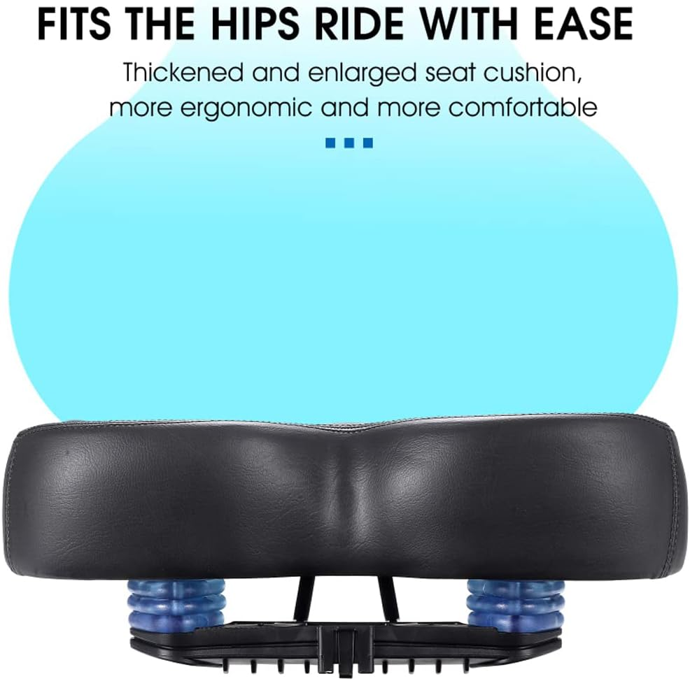 Eacam Ergonomic Bicycle Replacement Saddle, Soft Widen Thicken Road Bike Cushion, Comfortable Shockproof Cycle Seats for Long Distance Riding - Black image number 5