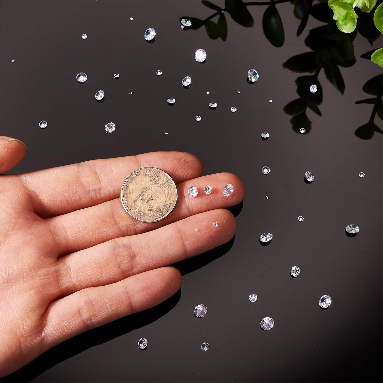 Crafans 50 Pieces Crystal Zirconia Cabochons Clear Faceted Diamond Cabochons Embellishment Loose CZ Rhinestones 5 Sizes Crystal Diamonds Bulk Pack for DIY Nail Decoration Art Earrings, Glass image number 5