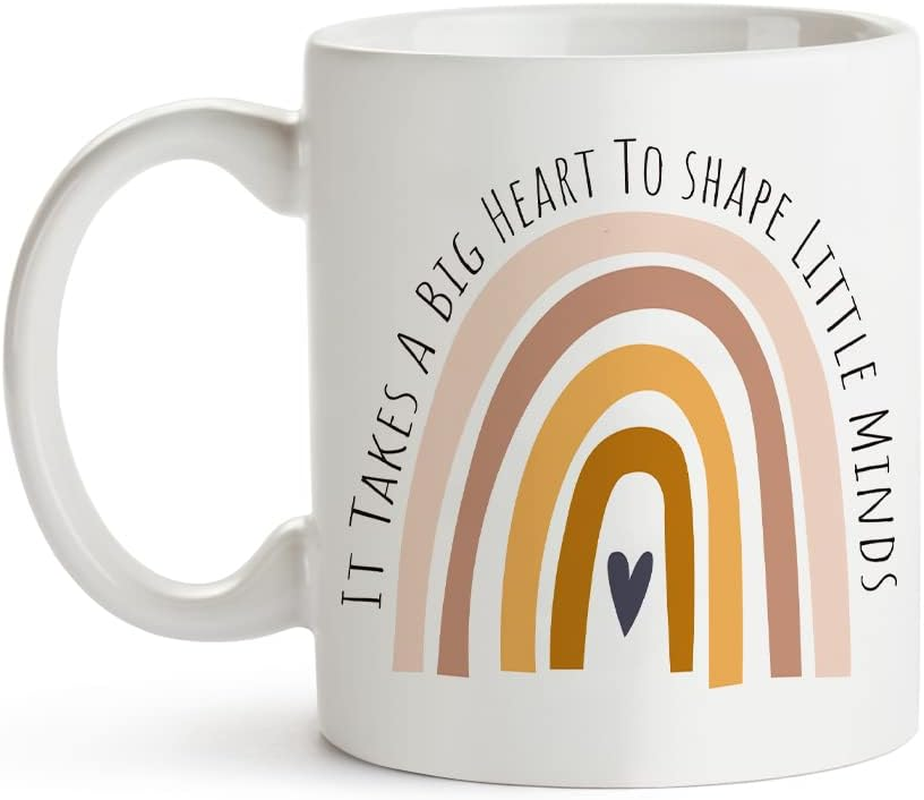 Fatbaby Teacher Gifts Coffee Mug - It Takes a Big Heart to Shape Little Minds, Teacher Appreciation & Teachers' Day Gifts - 11Oz image number 1