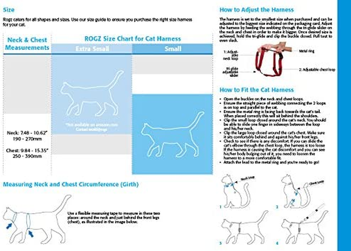 Rogz Alleycat Reflective Cat Harness Black Small with Variable Load Safety Release Buckle image number 3