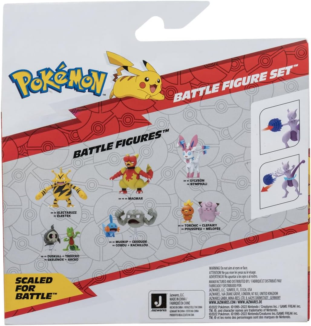 Pokemon Battle Figure Set 2 Pack Mew and Mewtwo Deluxe Action Ready image number 1