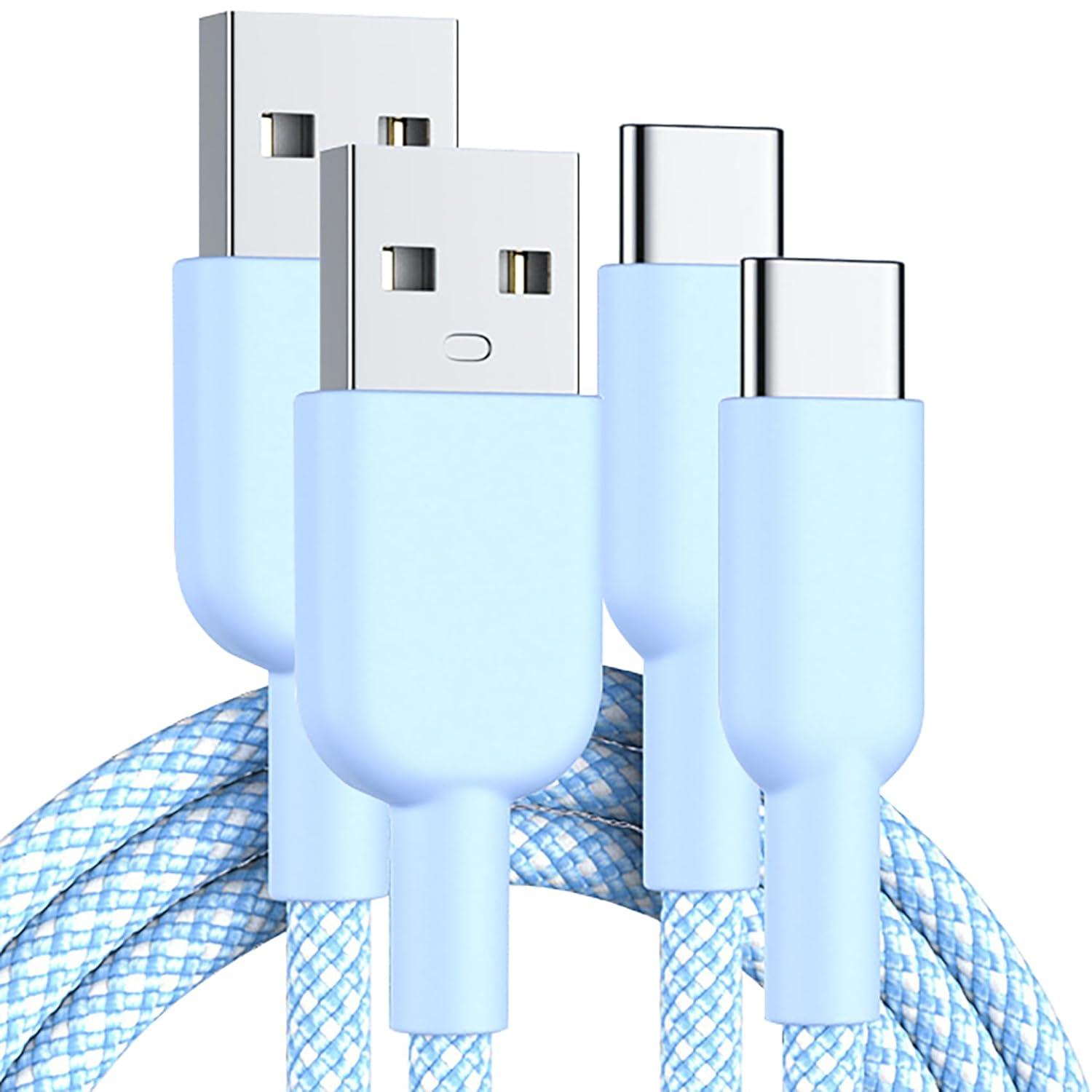 USB Type C Cable 2Pack, Tunghey USB C Charger Cable Nylon Braided Fast Charging Sync Cord Compatible 16/15 Pro Max Galaxy S10 S9 S8 Plus,Note 9 8,Pixel 2 XL (Black, 1M)